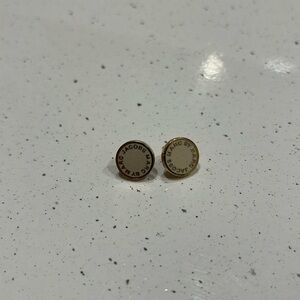 Marc by Marc Jacobs white and gold earrings